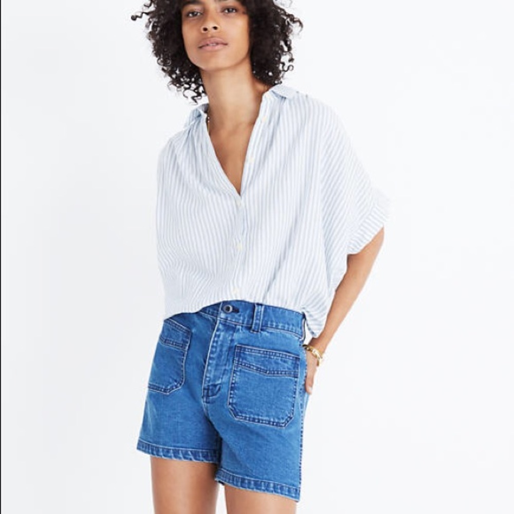 Madewell High-Rise Denim Shorts with Patch Pockets